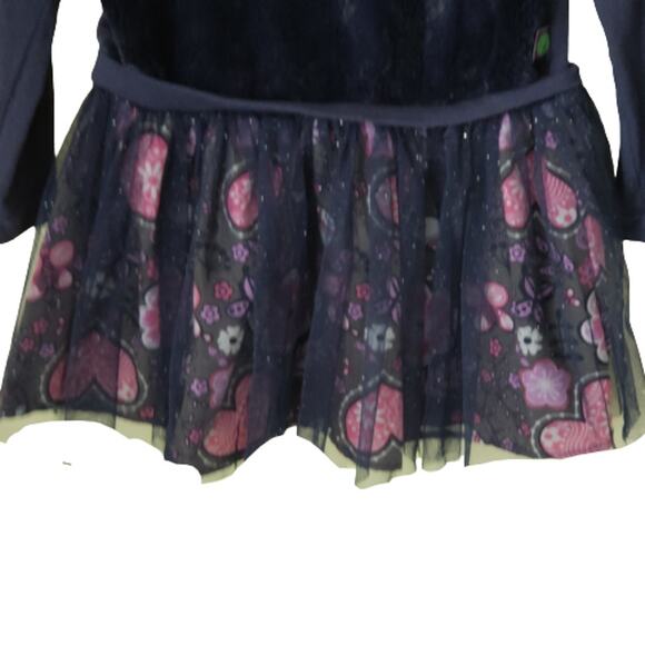 2 FOR $5 Sale Dollie & Me Faux Fur Navy Dress Size 5 - Picture 3 of 9